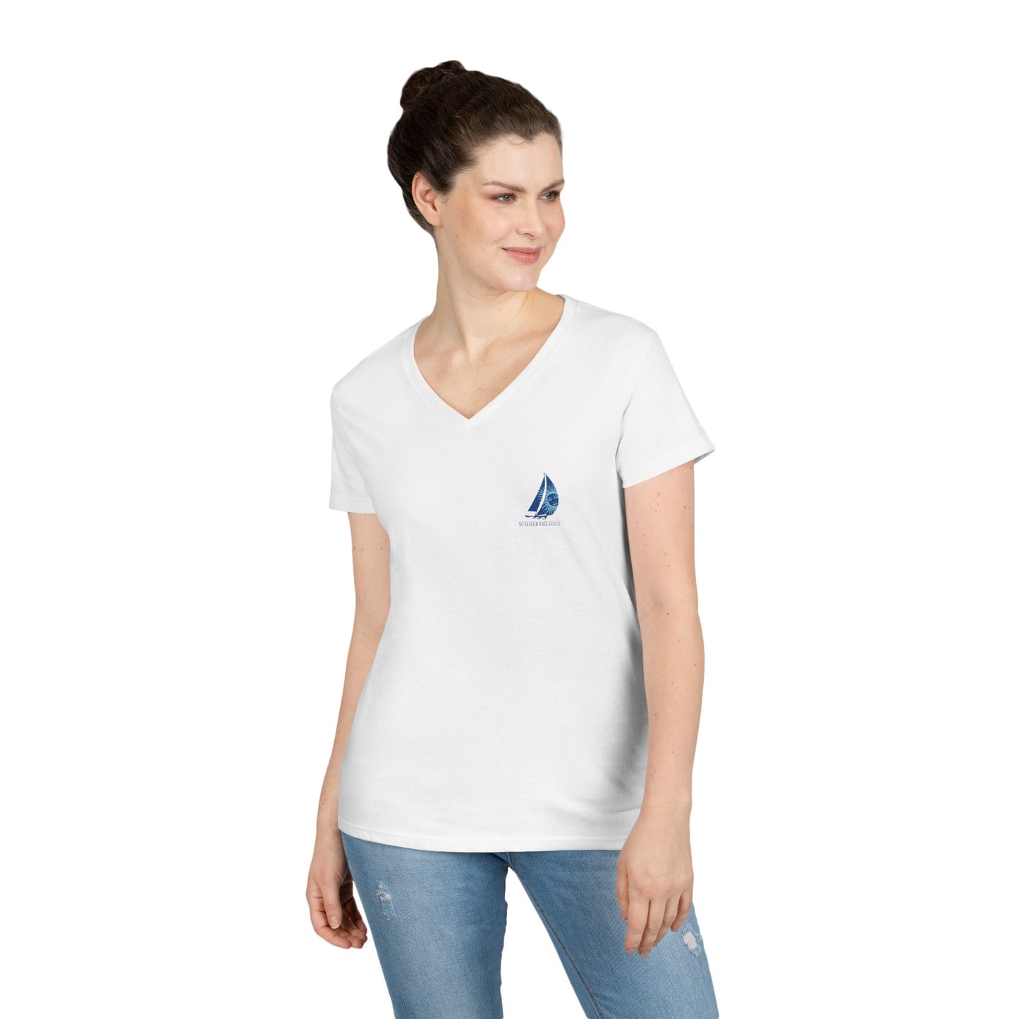 New! 2026 Summer Sailstice Ladies' V-Neck T-Shirt – (Personalization Optional) 2-Sided