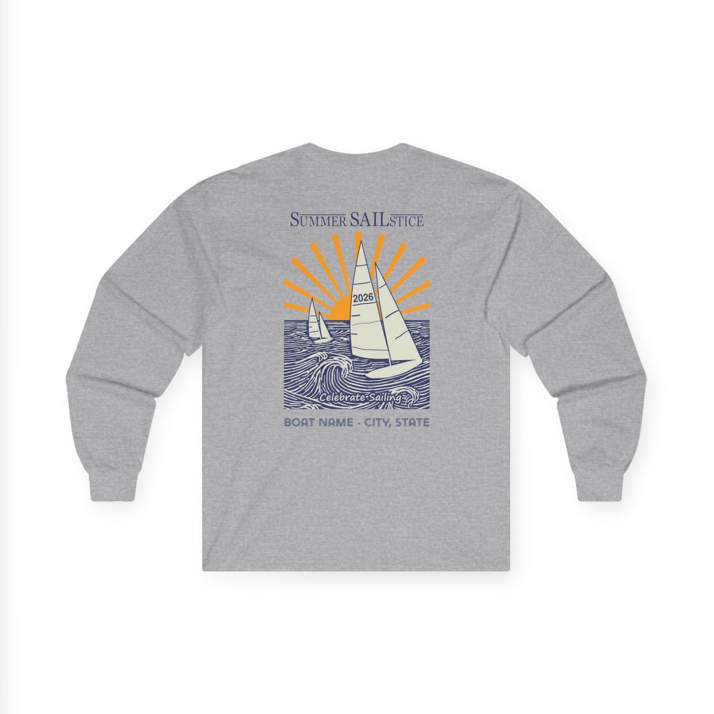 New! 2026 Summer Sailstice Unisex Ultra Cotton Long Sleeve T-shirt, Personalization Optional,  2-Sided