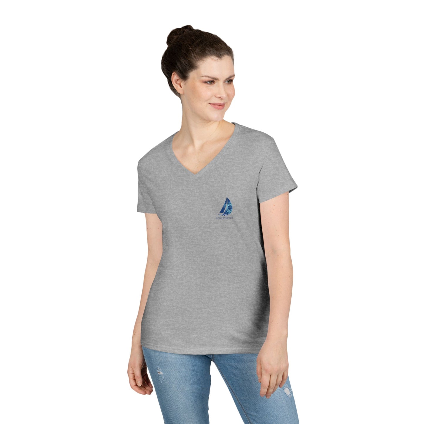 New! 2026 Summer Sailstice Ladies' V-Neck T-Shirt – (Personalization Optional) 2-Sided