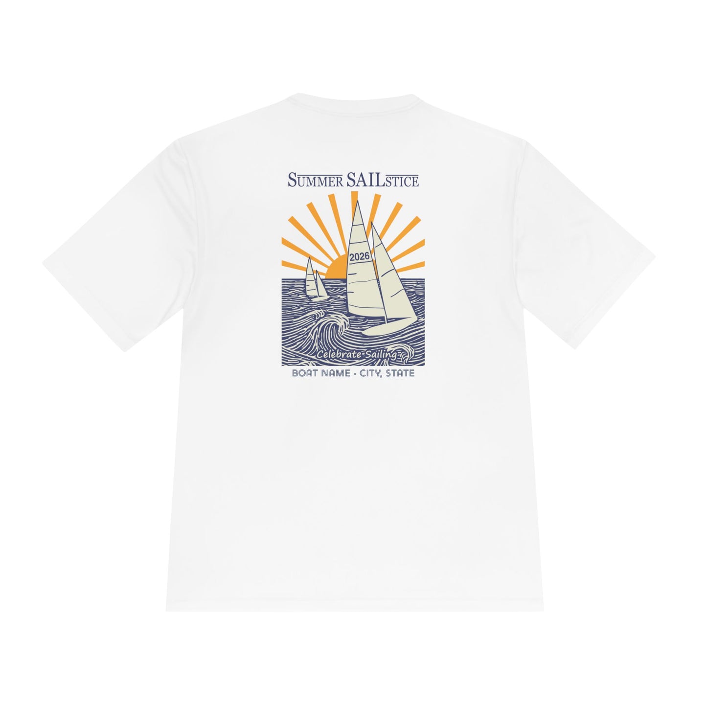 NEW! 2026 Summer Sailstice Moisture-Wicking Tee (Personalization Optional) 2-Sided