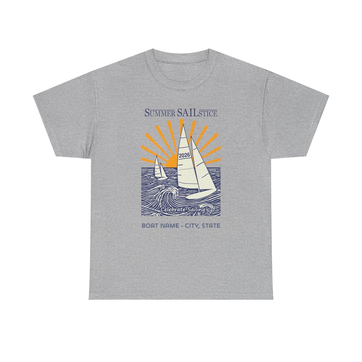 NEW!! 2026 Summer Sailstice Gildan Unisex Heavy Cotton T-shirt (Personalization Optional) 1-Sided