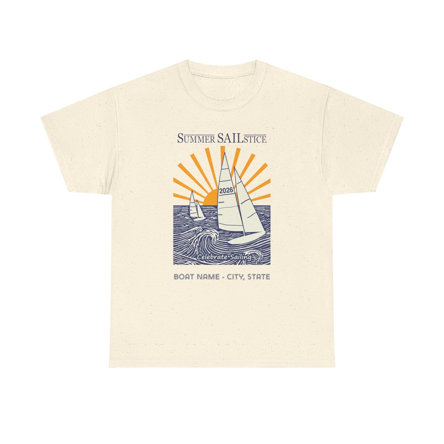NEW!! 2026 Summer Sailstice Gildan Unisex Heavy Cotton T-shirt (Personalization Optional) 1-Sided