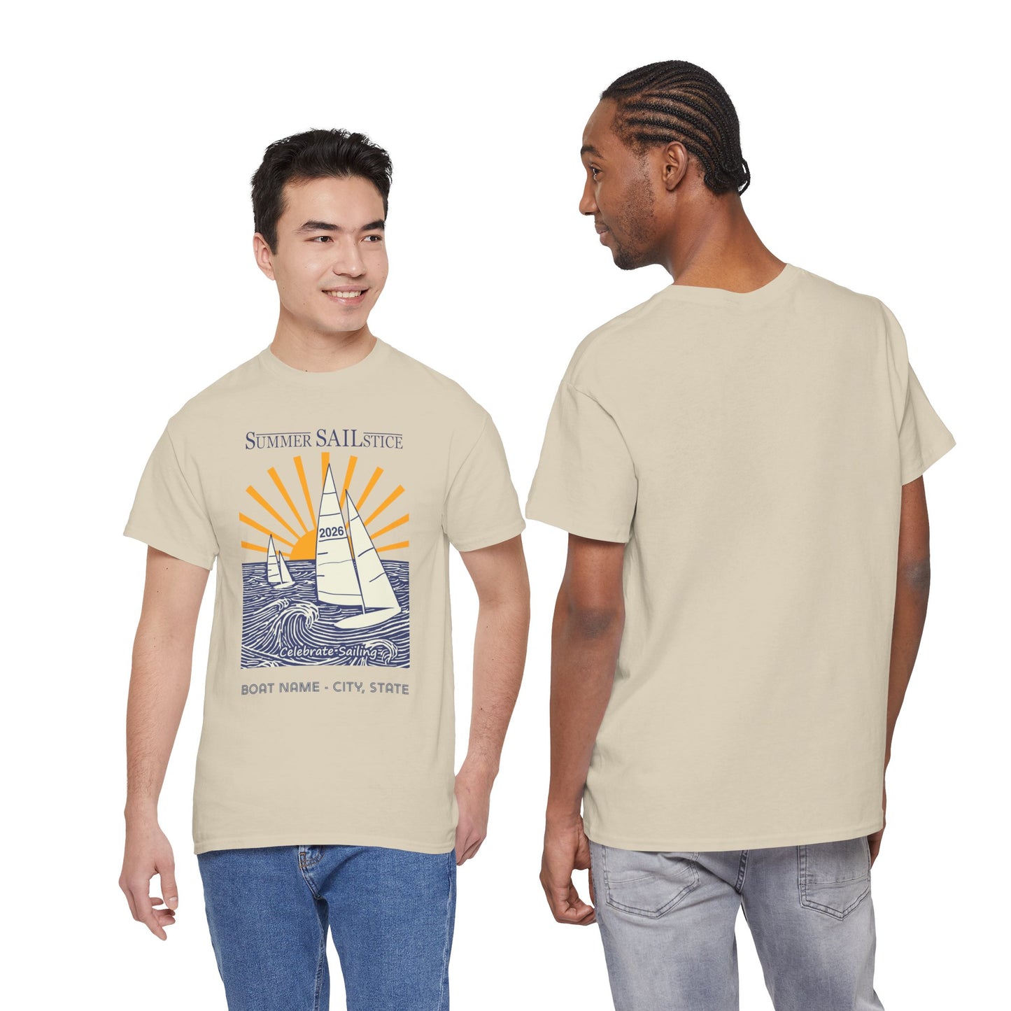 NEW!! 2026 Summer Sailstice Gildan Unisex Heavy Cotton T-shirt (Personalization Optional) 1-Sided