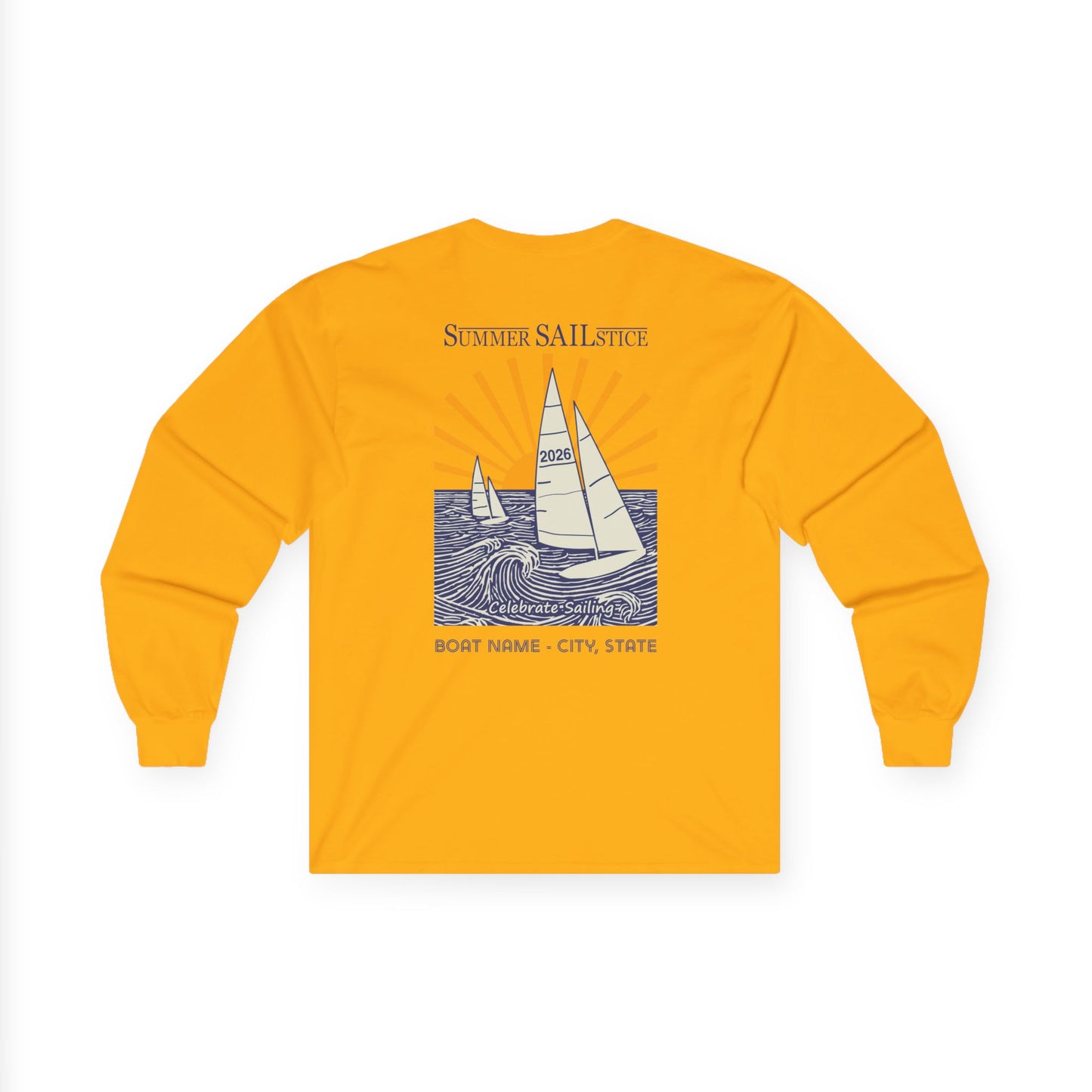 New! 2026 Summer Sailstice Unisex Ultra Cotton Long Sleeve T-shirt, Personalization Optional,  2-Sided