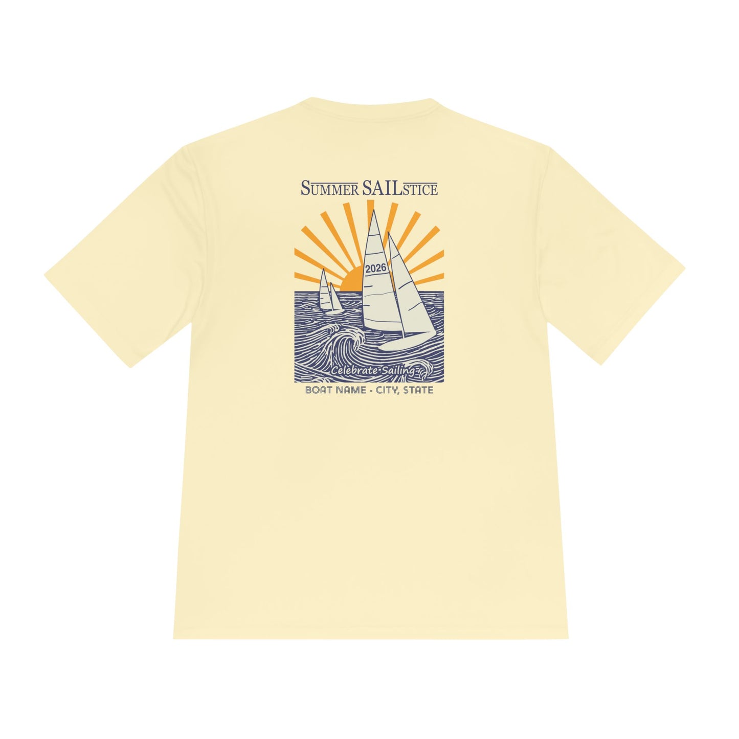 NEW! 2026 Summer Sailstice Moisture-Wicking Tee (Personalization Optional) 2-Sided